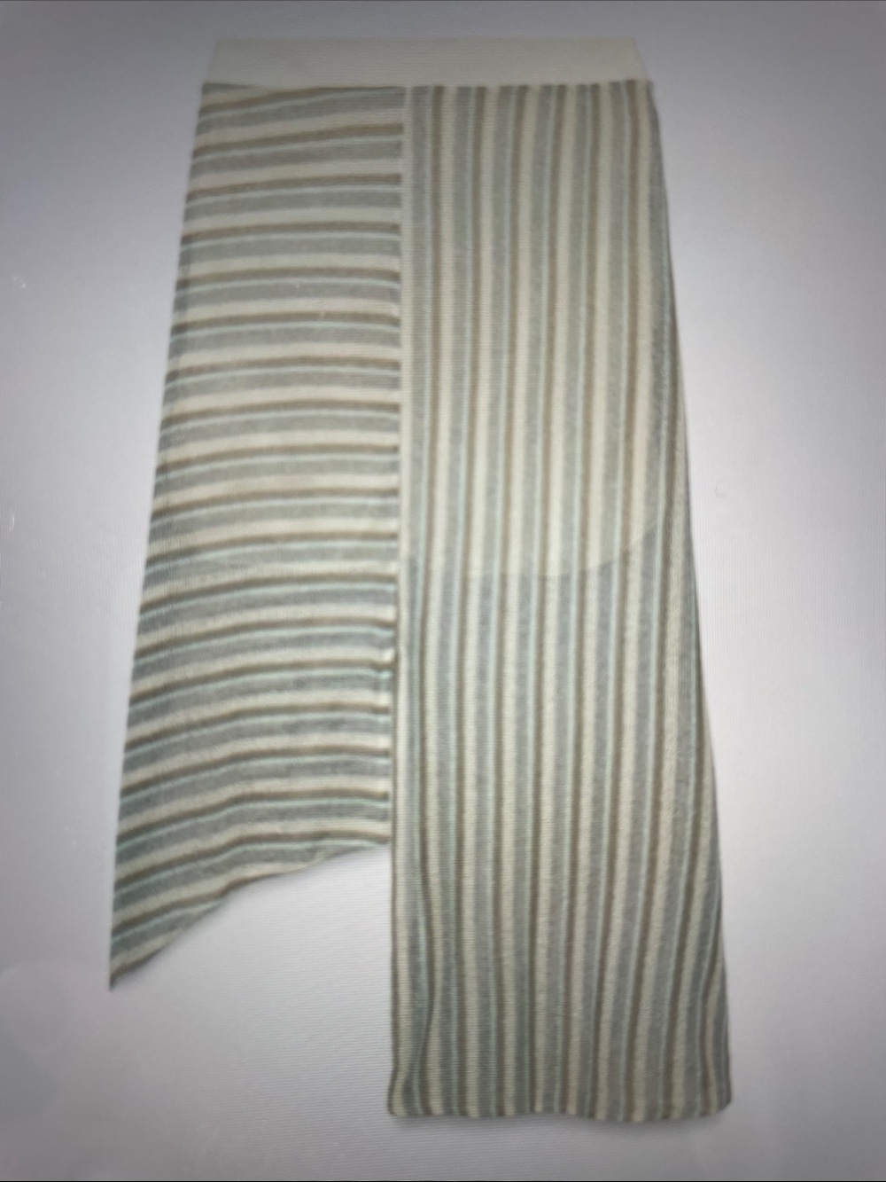 M. Alluring Striped Knit Tank and Skirt Set in Cream , Grey and Blue - Picture 4 of 13